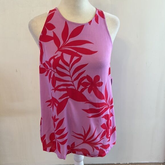 Old Navy pink fuschia floral sleeveless blouse Size S New - Picture 2 of 10